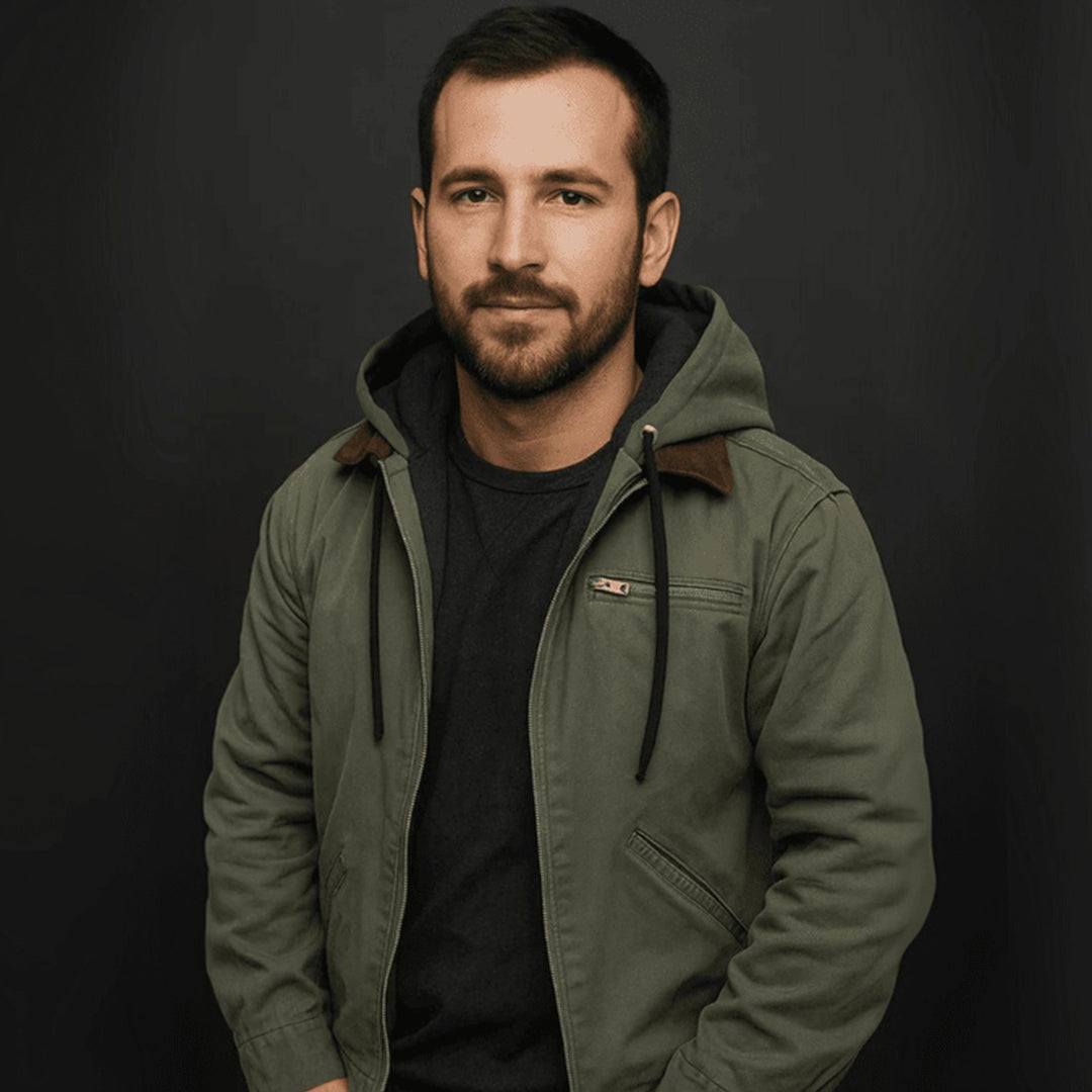 Men's Fleece-Lined Zip-Up Hooded Jacket Casual Outerwear