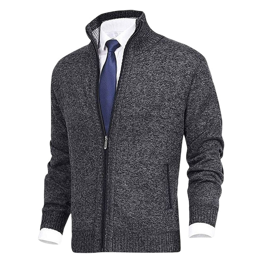 Men's Full-Zip Mock Neck Knit Mens Cardigan Sweater Jacket