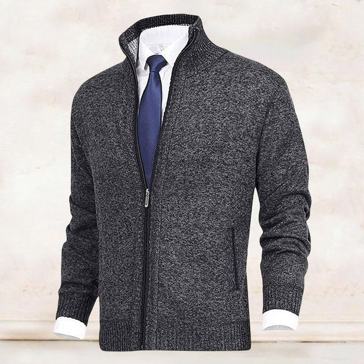 Men's Full-Zip Mock Neck Knit Mens Cardigan Sweater Jacket