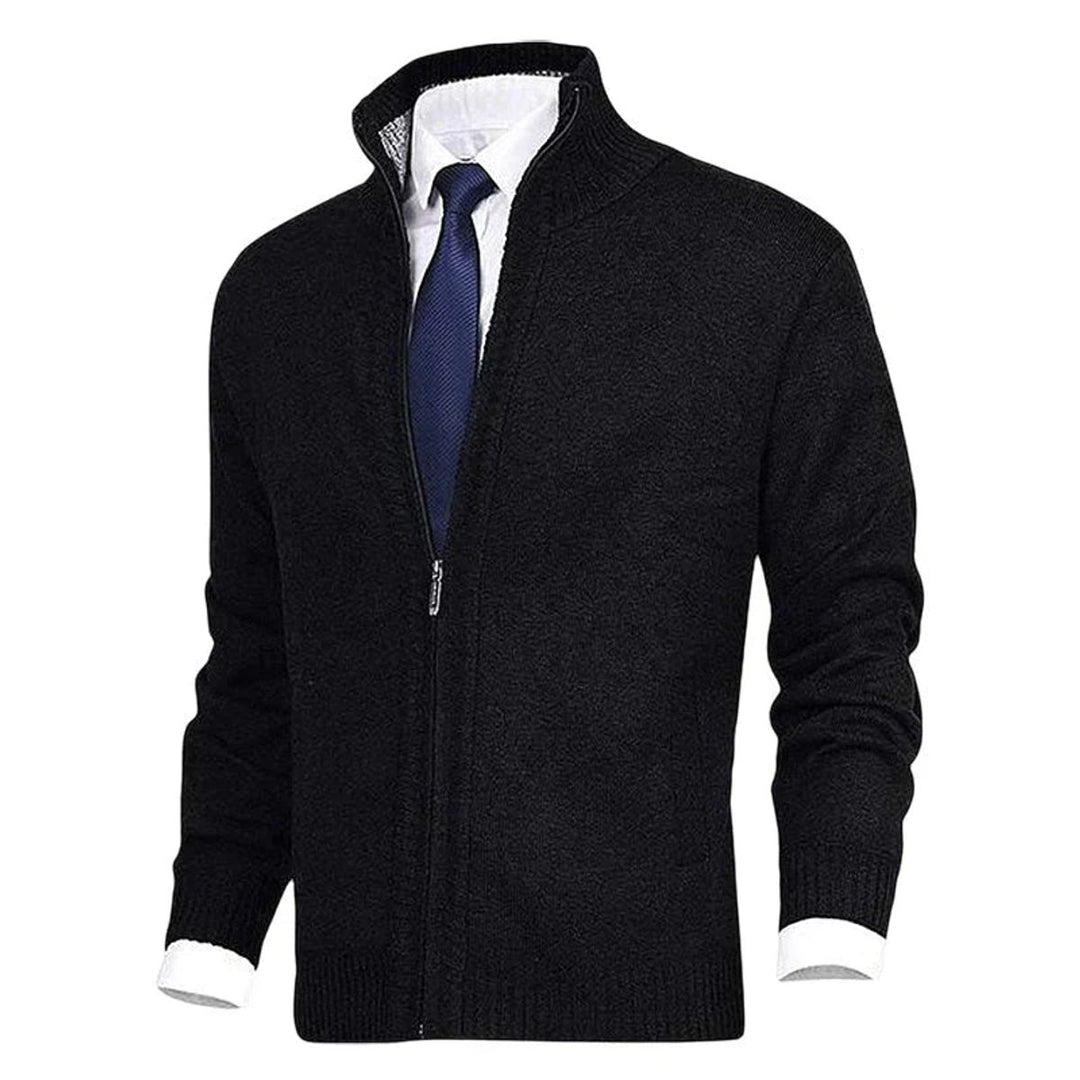 Men's Full-Zip Mock Neck Knit Mens Cardigan Sweater Jacket