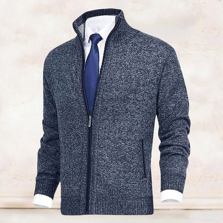 Men's Full-Zip Mock Neck Knit Mens Cardigan Sweater Jacket