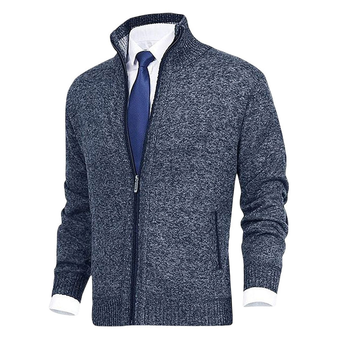 Men's Full-Zip Mock Neck Knit Mens Cardigan Sweater Jacket