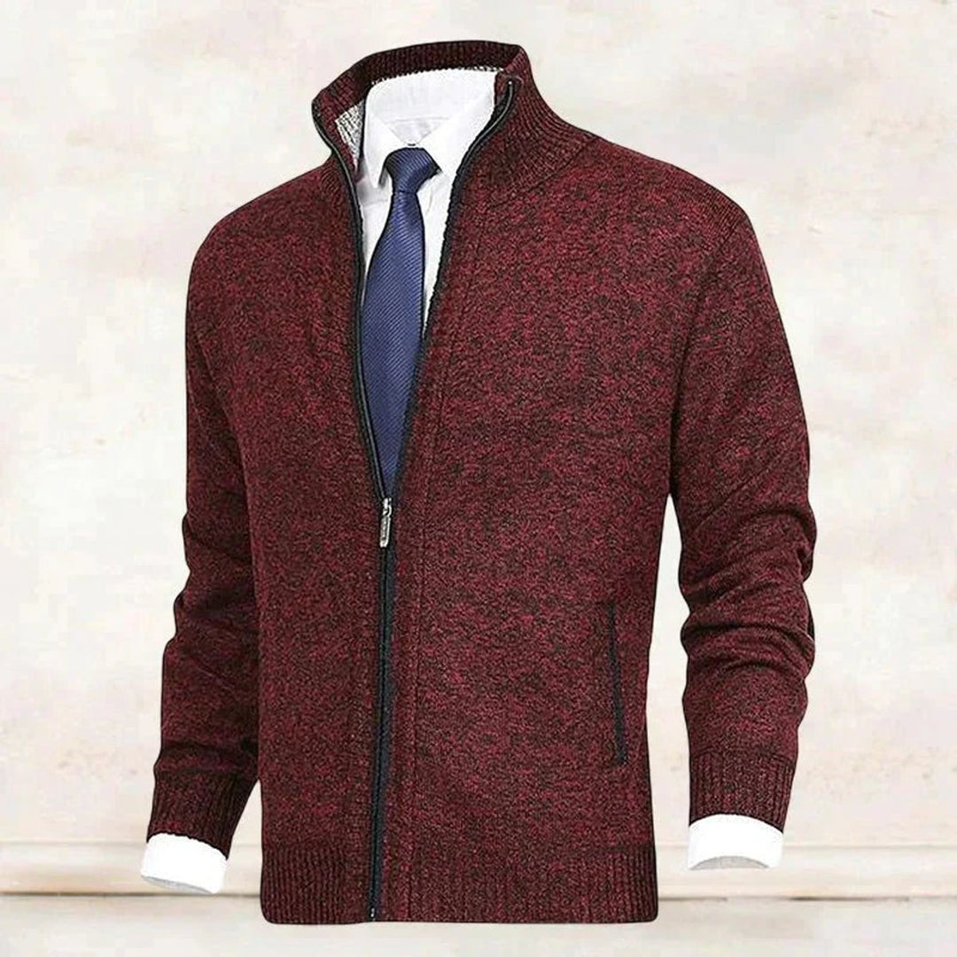 Men's Full-Zip Mock Neck Knit Mens Cardigan Sweater Jacket