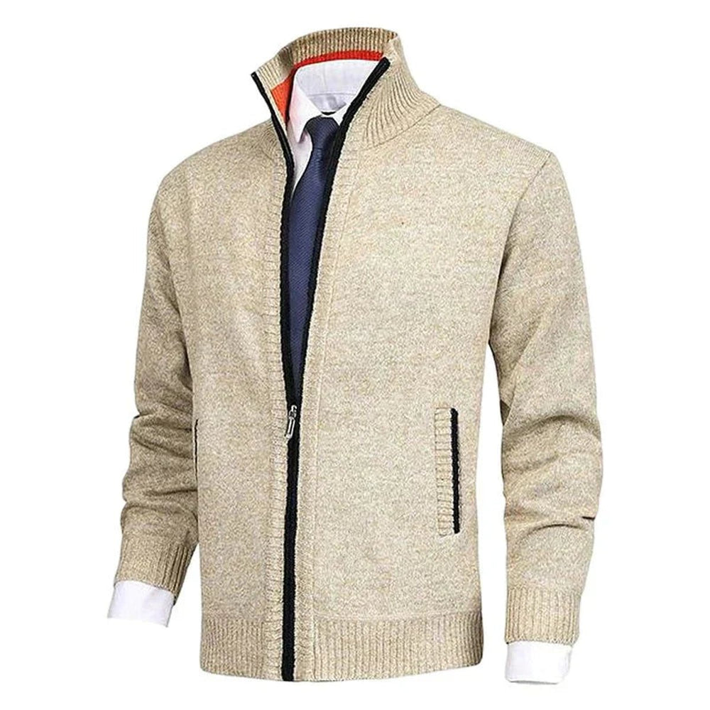 Men's Full-Zip Mock Neck Knit Mens Cardigan Sweater Jacket