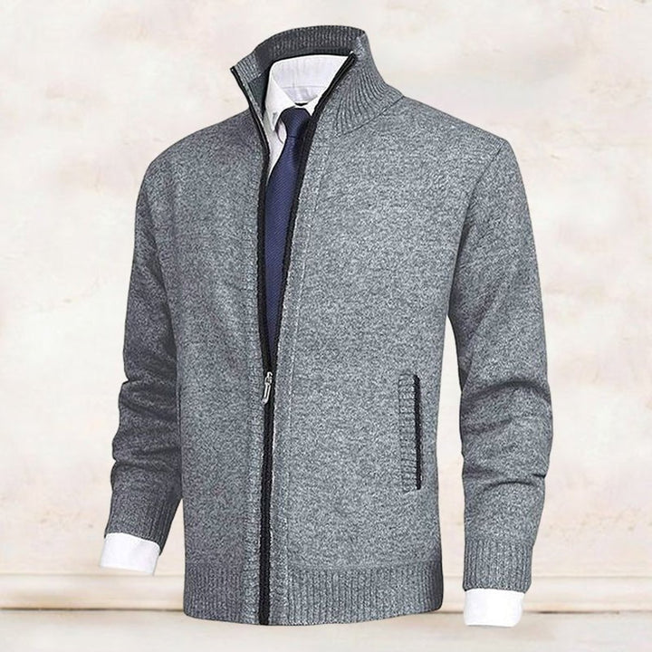 Men's Full-Zip Mock Neck Knit Mens Cardigan Sweater Jacket