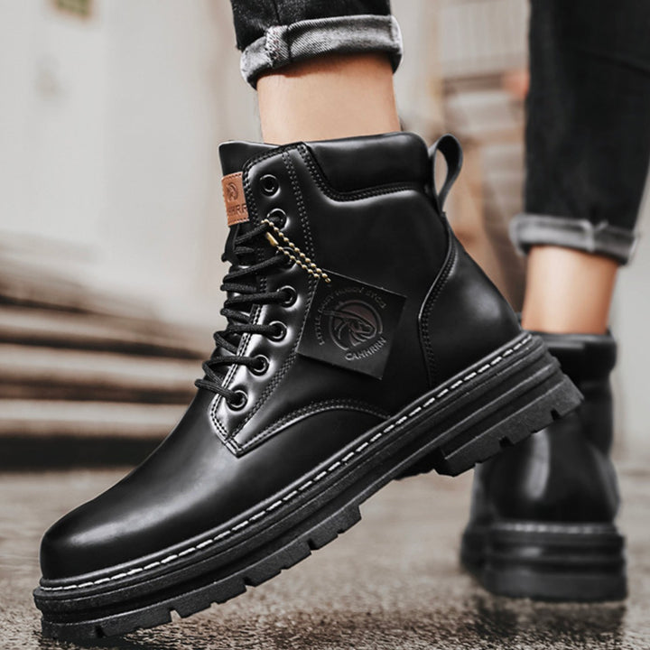 Men's Lace-Up Ankle Hiking Boots Rugged Outdoor Work Boots