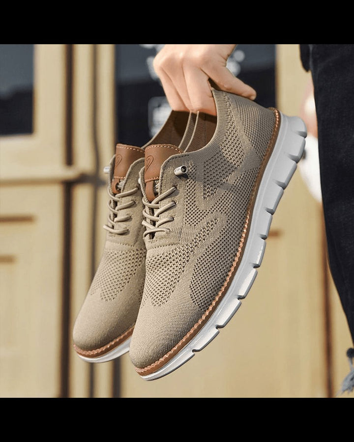 Men's Lightweight Breathable Knit Lace-Up Everyday Sneakers