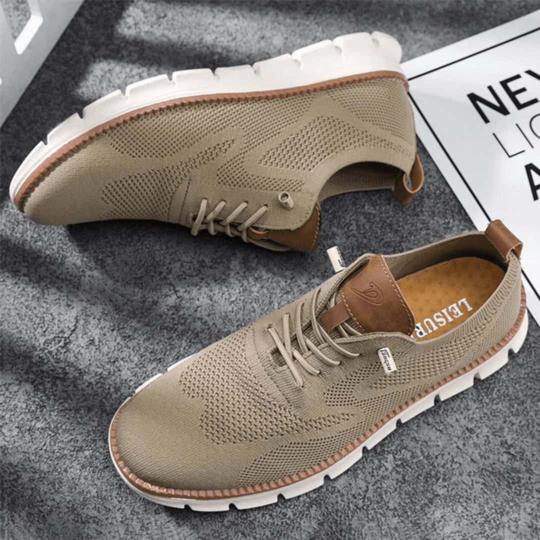 Men's Lightweight Breathable Knit Lace-Up Everyday Sneakers