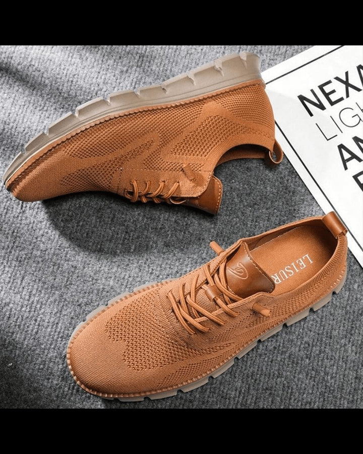 Men's Lightweight Breathable Knit Lace-Up Everyday Sneakers