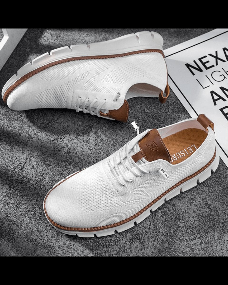 Men's Lightweight Breathable Knit Lace-Up Everyday Sneakers