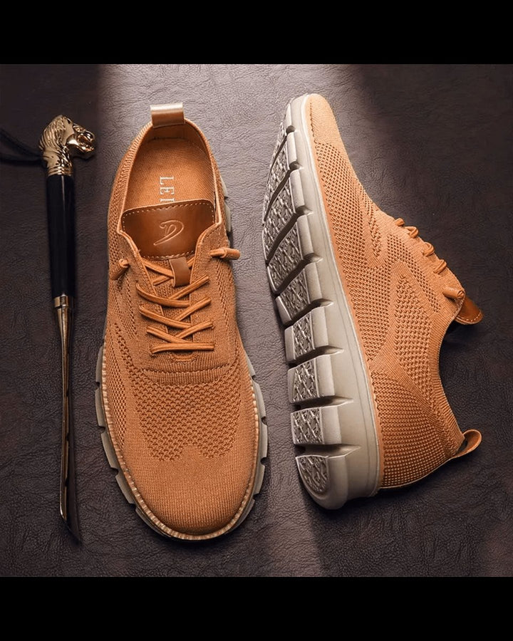 Men's Lightweight Breathable Knit Lace-Up Everyday Sneakers