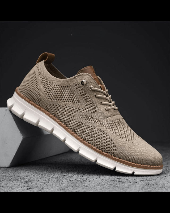 Men's Lightweight Breathable Knit Lace-Up Everyday Sneakers