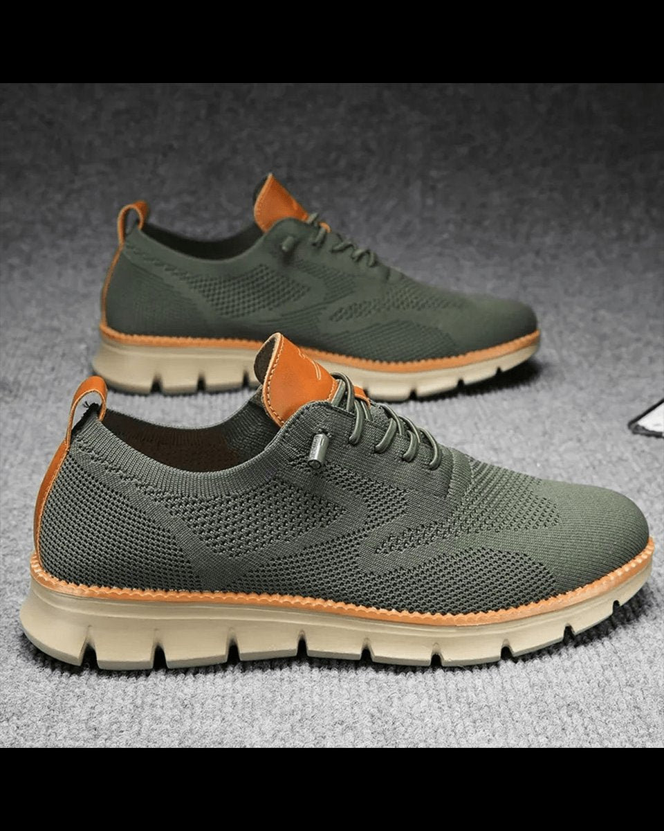 Men's Lightweight Breathable Knit Lace-Up Everyday Sneakers