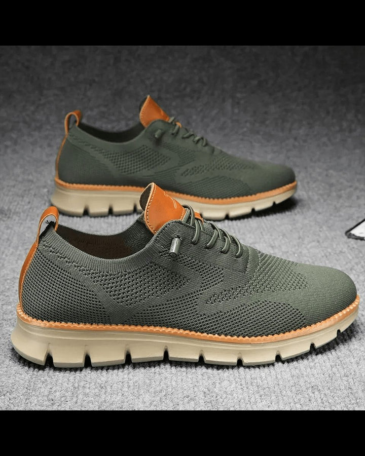 Men's Lightweight Breathable Knit Lace-Up Everyday Sneakers