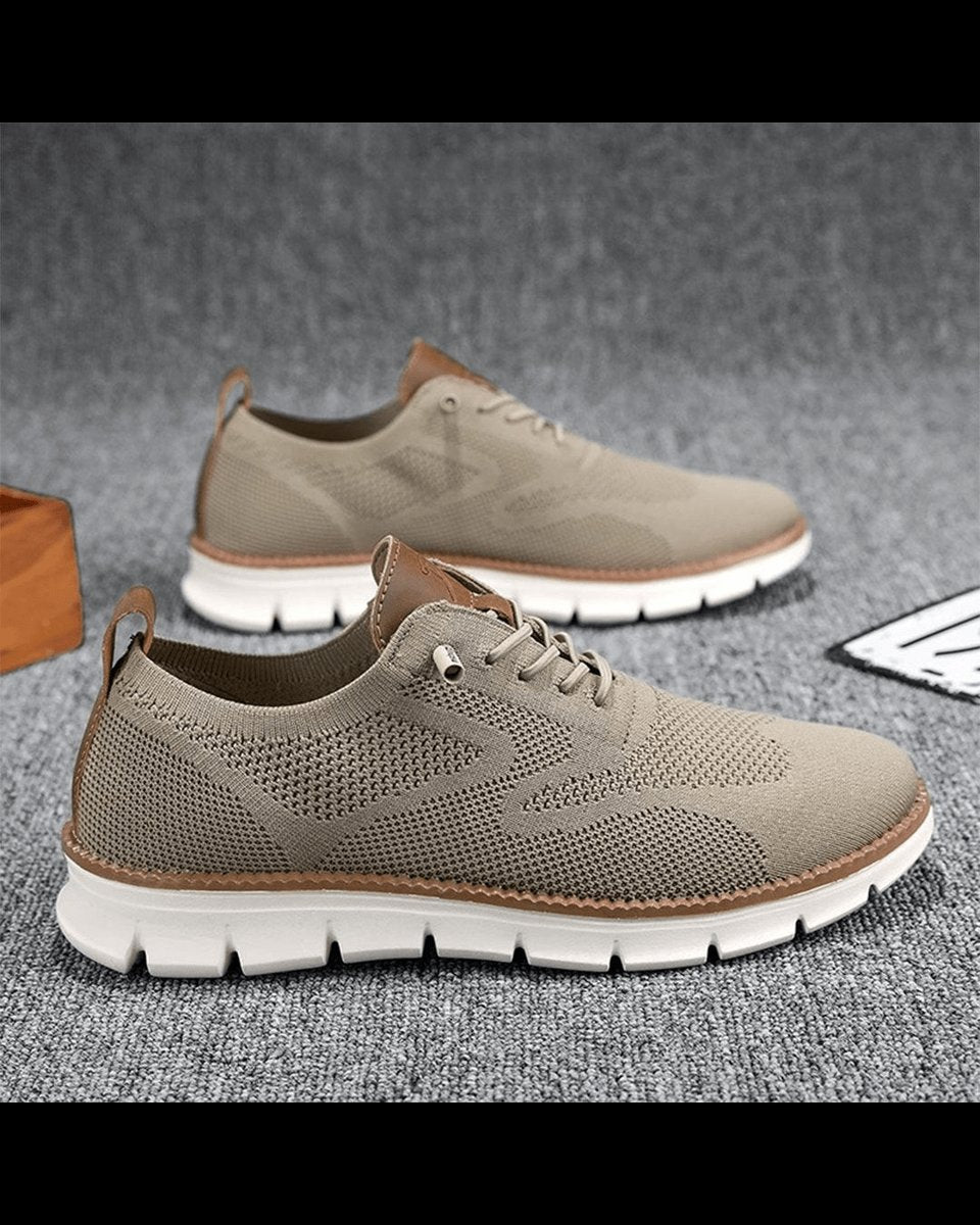 Men's Lightweight Breathable Knit Lace-Up Everyday Sneakers