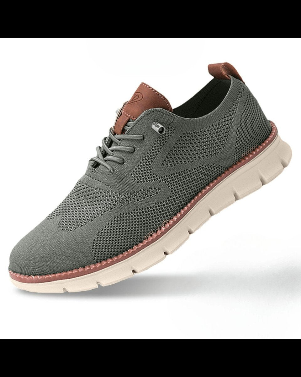 Men's Lightweight Breathable Knit Lace-Up Everyday Sneakers - Olive