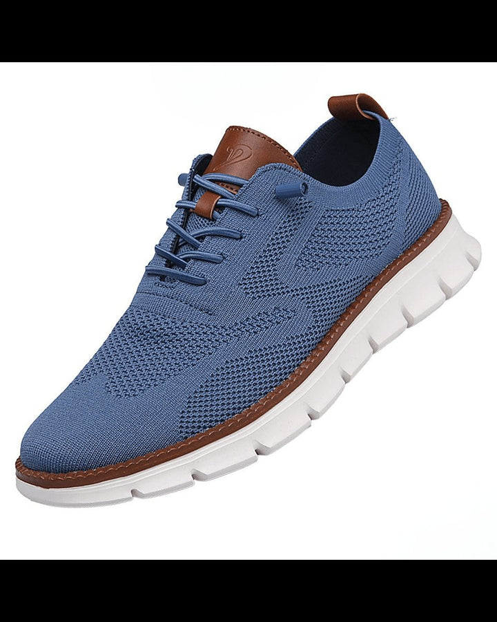 Men's Lightweight Breathable Knit Lace-Up Everyday Sneakers - Blue
