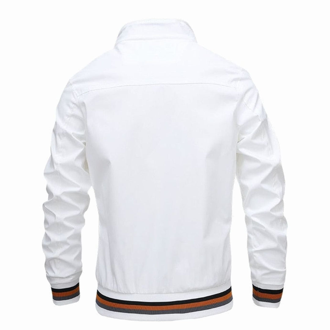 Men's Lightweight Full-Zip Ribbed Casual Bomber Jacket