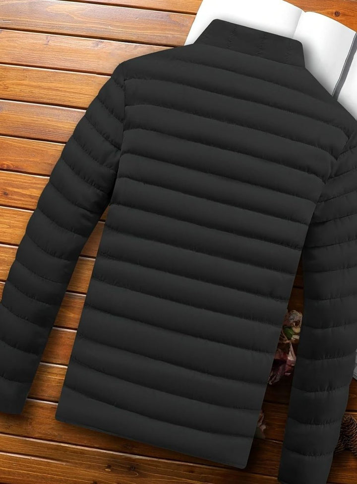 Men's Lightweight Quilted Puffer Jacket Stand Collar Zipper