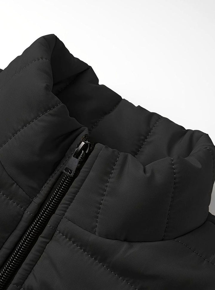 Men's Lightweight Quilted Puffer Jacket Stand Collar Zipper