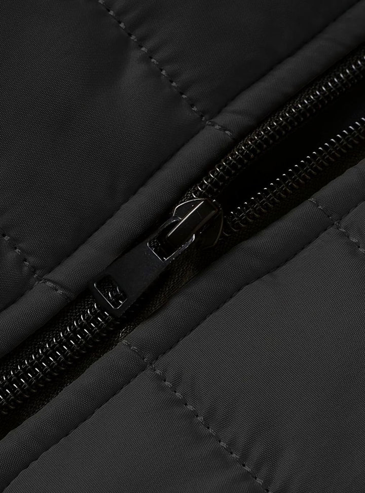 Men's Lightweight Quilted Puffer Jacket Stand Collar Zipper