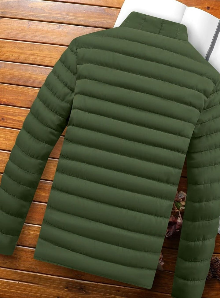 Men's Lightweight Quilted Puffer Jacket Stand Collar Zipper