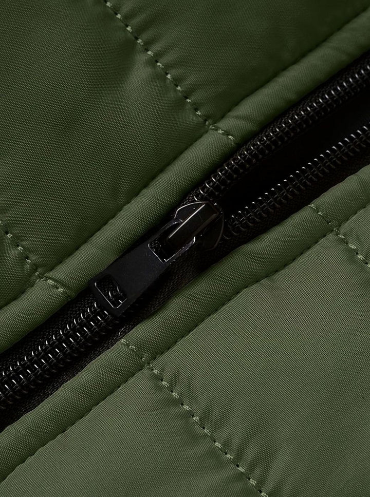 Men's Lightweight Quilted Puffer Jacket Stand Collar Zipper