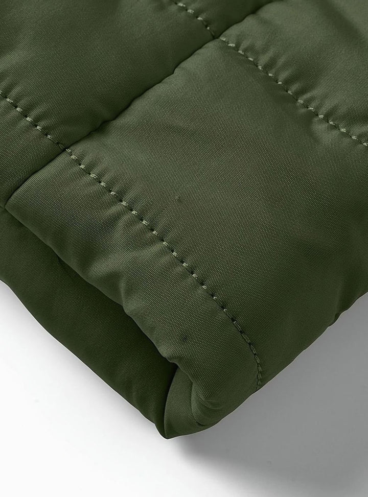 Men's Lightweight Quilted Puffer Jacket Stand Collar Zipper