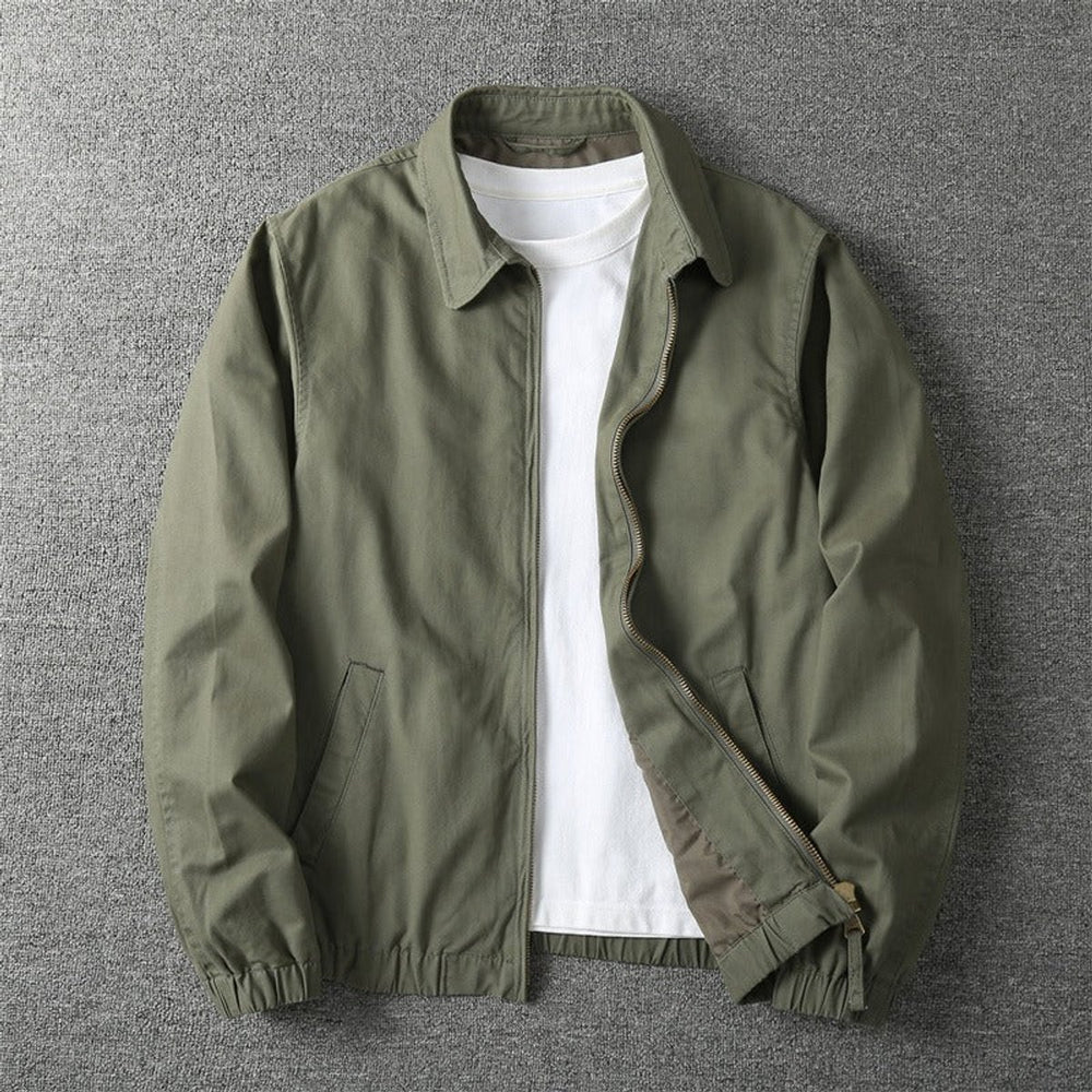 Men's Lightweight Zip-Up Bomber Mens Winter Coat Jacket - Khaki