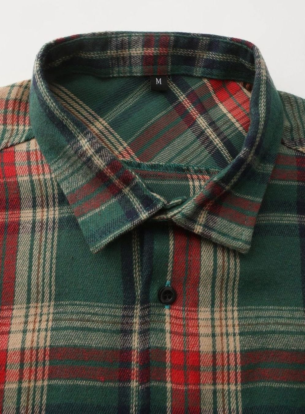Men's Long-Sleeve Plaid Flannel Button-Up Shirt