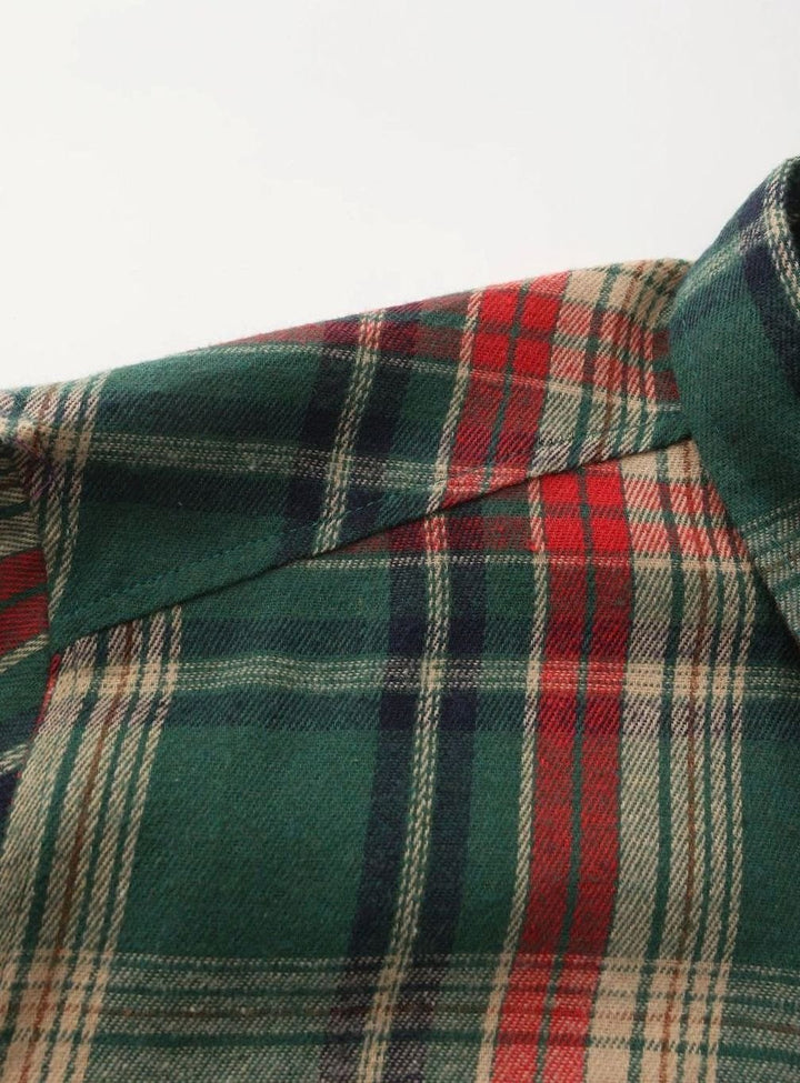 Men's Long-Sleeve Plaid Flannel Button-Up Shirt