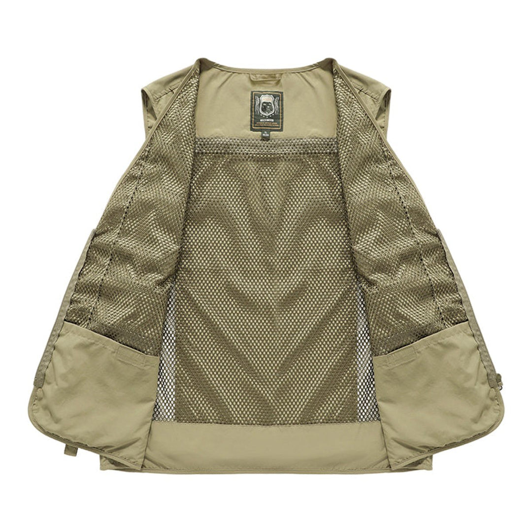 Men's Multi-Pocket Outdoor Zip-Up Mesh-Back Gilet
