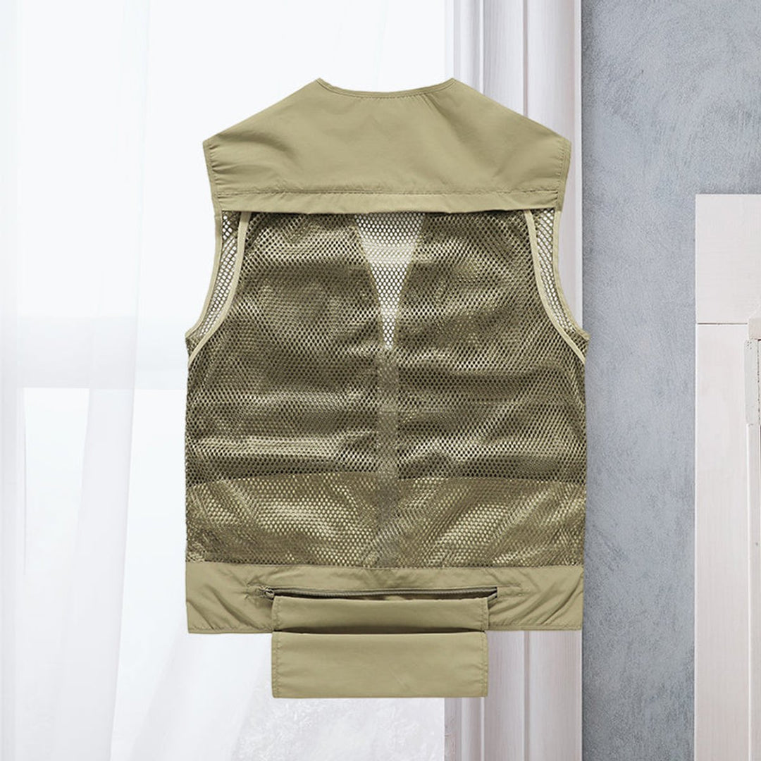 Men's Multi-Pocket Outdoor Zip-Up Mesh-Back Gilet