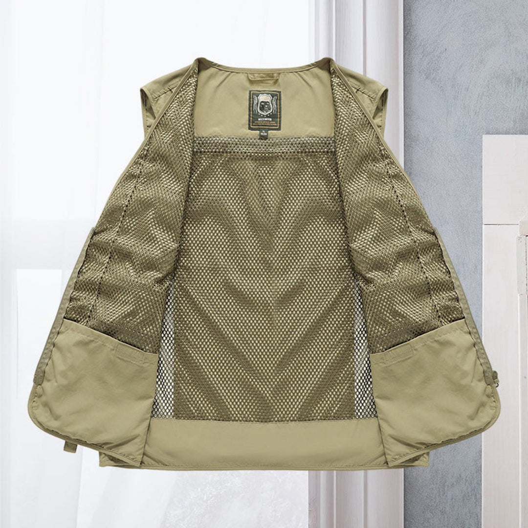 Men's Multi-Pocket Outdoor Zip-Up Mesh-Back Gilet