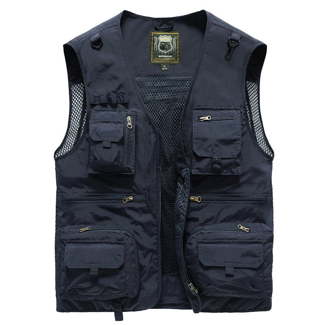 Men's Multi-Pocket Outdoor Zip-Up Mesh-Back Gilet