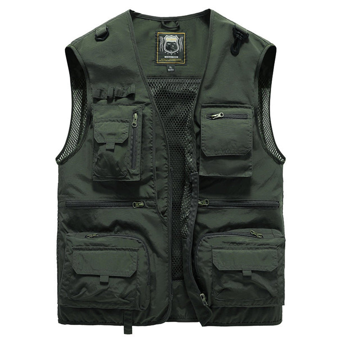 Men's Multi-Pocket Outdoor Zip-Up Mesh-Back Gilet