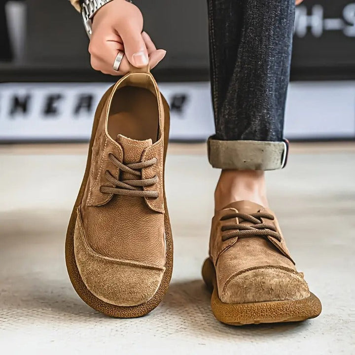 Men's Orthopedic Lace-Up Cushioned Casual Oxford Shoes - Khaki