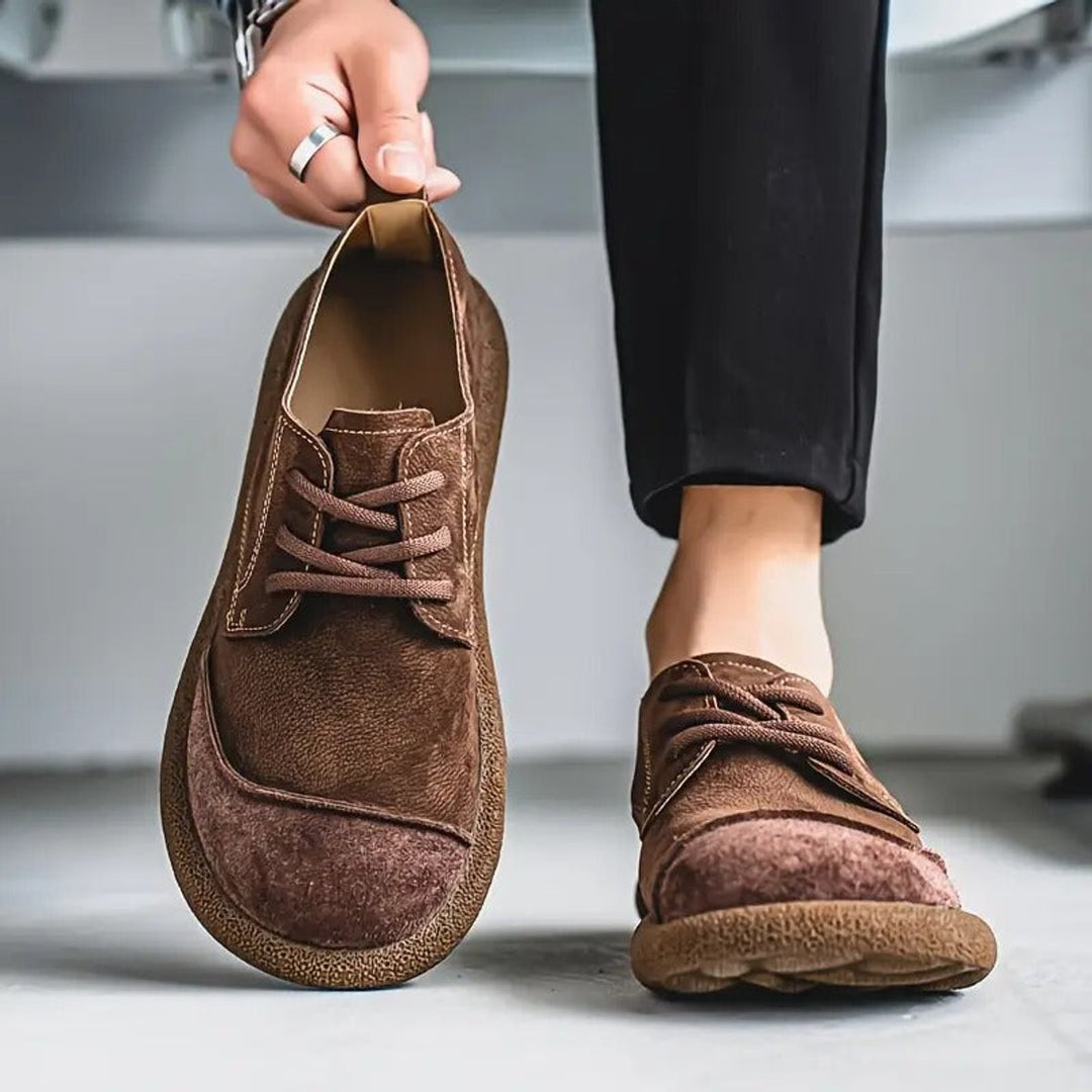 Men's Orthopedic Lace-Up Cushioned Casual Oxford Shoes - Brown