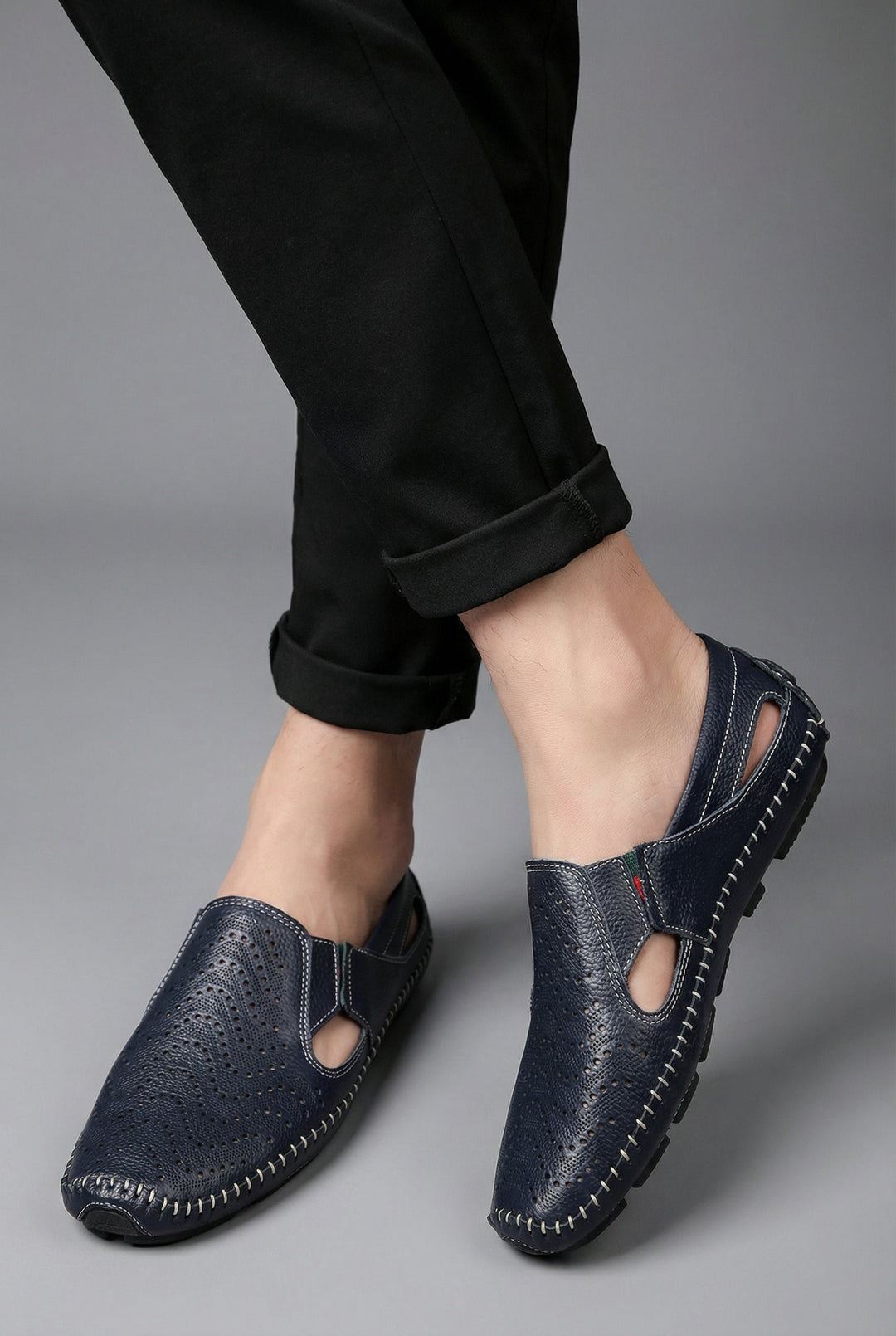 Men's Perforated Slip-On Breathable Casual Driving Loafers