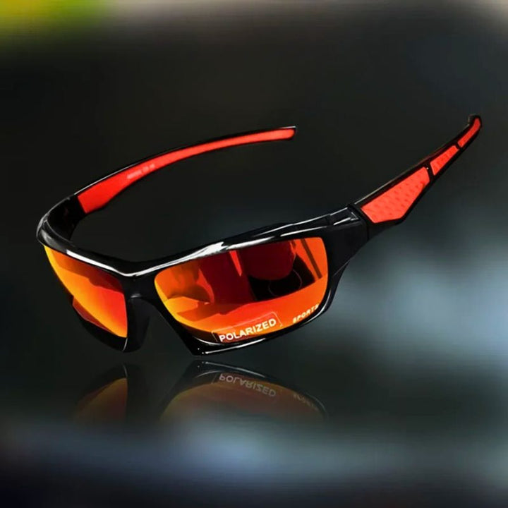 Men's Polarized Shield Sport Wrap Sunglasses - Red