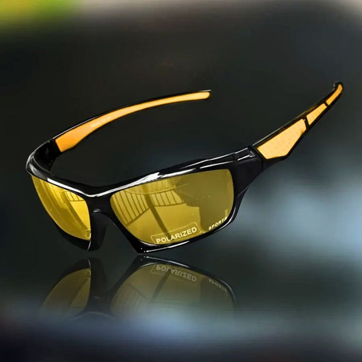 Men's Polarized Shield Sport Wrap Sunglasses - Yellow