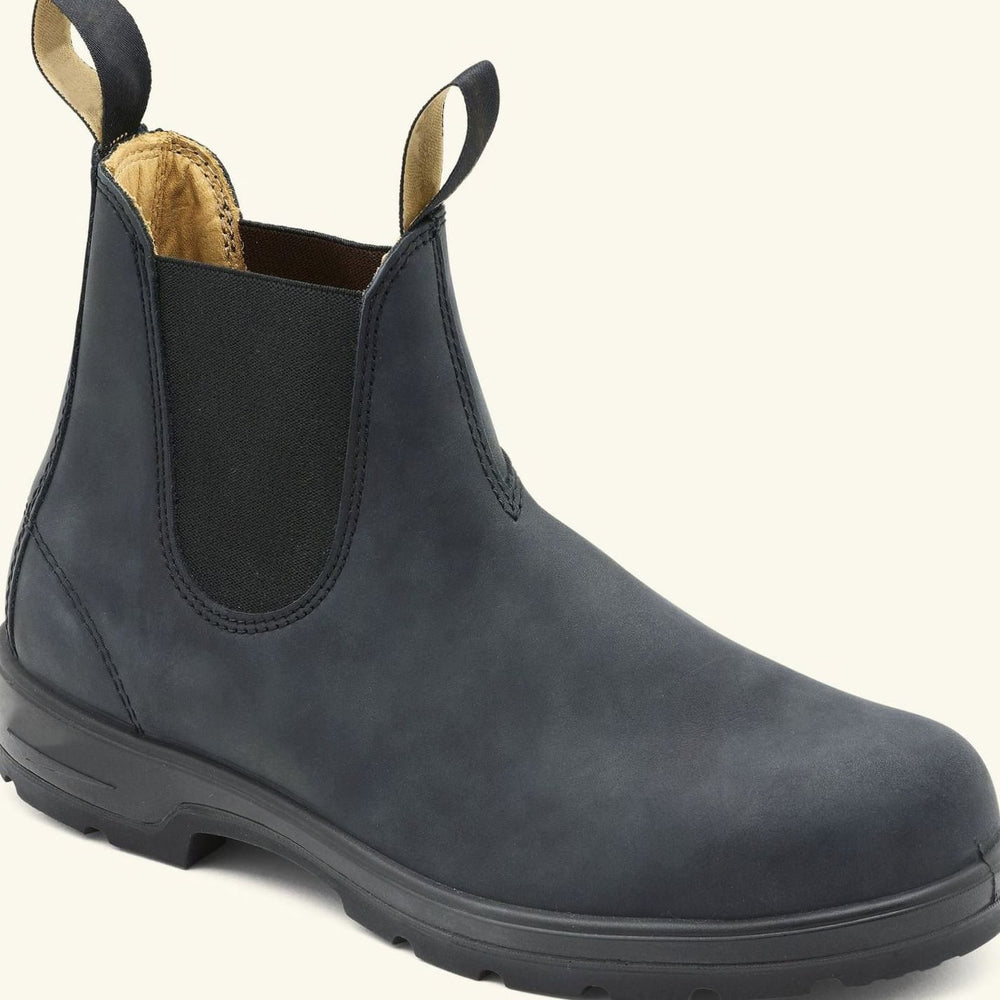 Men's Premium Leather Pull-Tab Slip-On Chelsea Boots - Grey