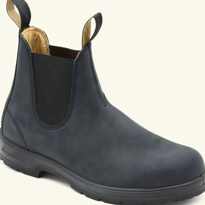 Men's Premium Leather Pull-Tab Slip-On Chelsea Boots - Grey