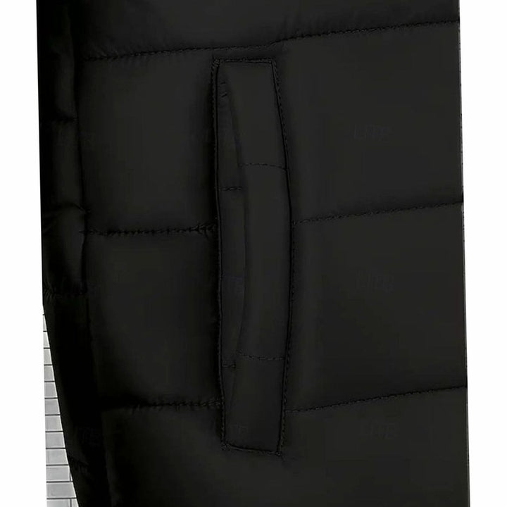 Men's Quilted Hooded Coated Puffer Jacket
