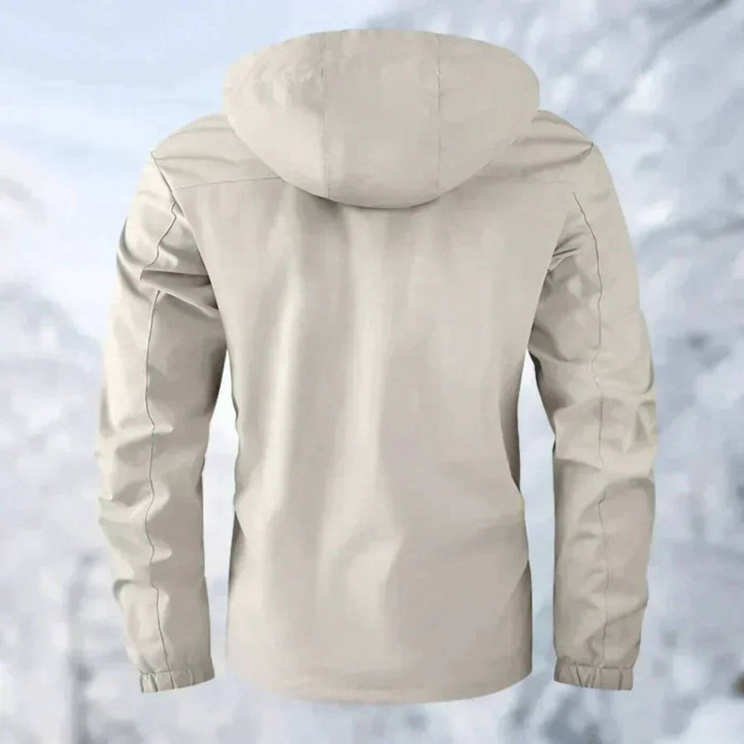Mens Quilted Jacket Waterproof Hooded Windproof Outdoor Shell