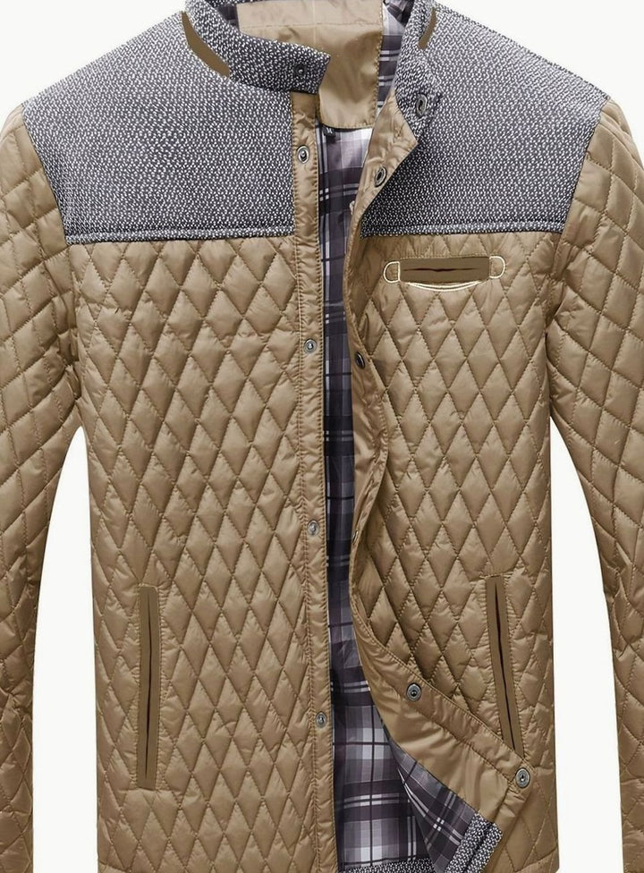 Men's Quilted Stand-Collar Lightweight Insulated Jacket
