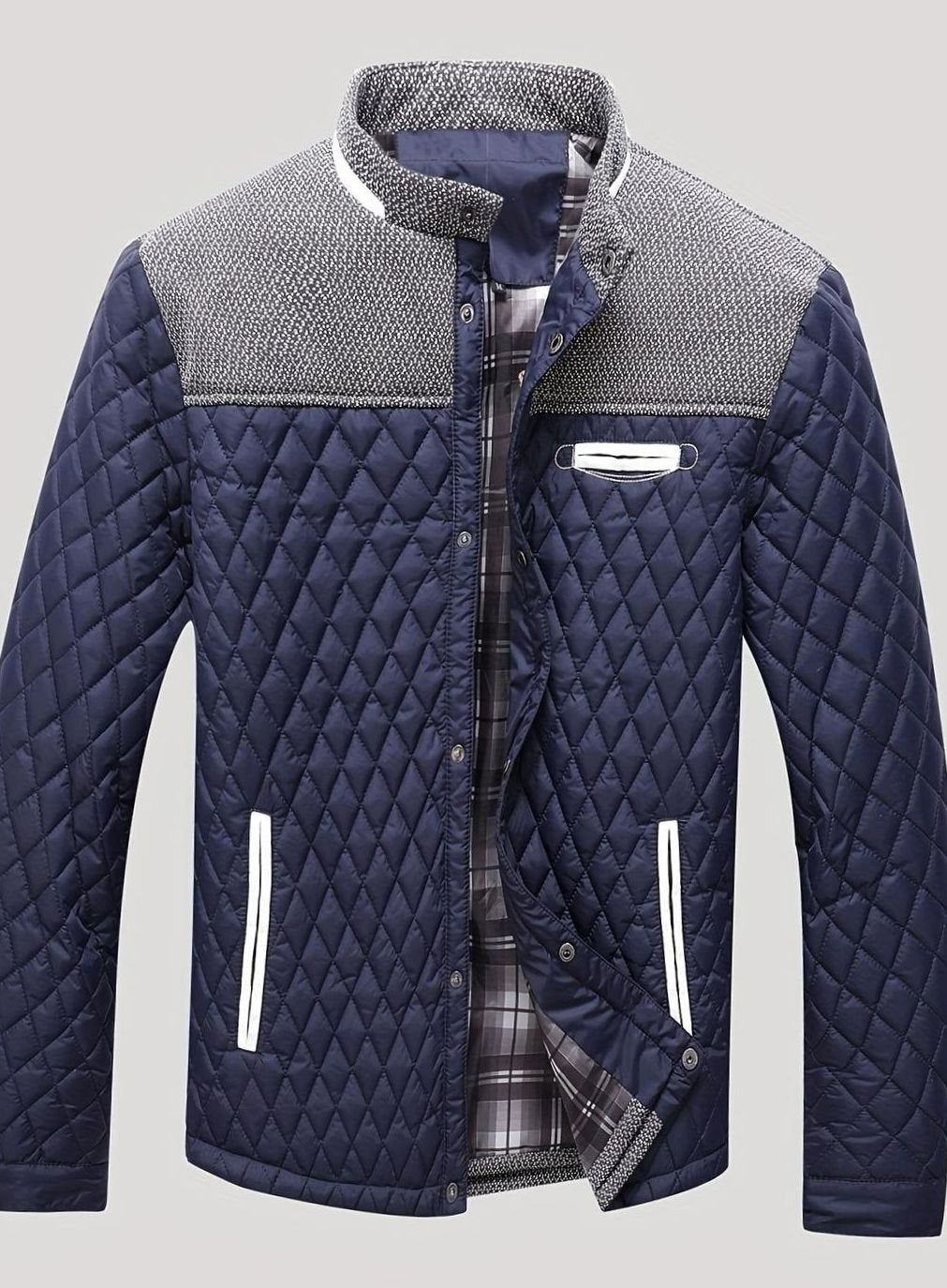 Men's Quilted Stand-Collar Lightweight Insulated Jacket