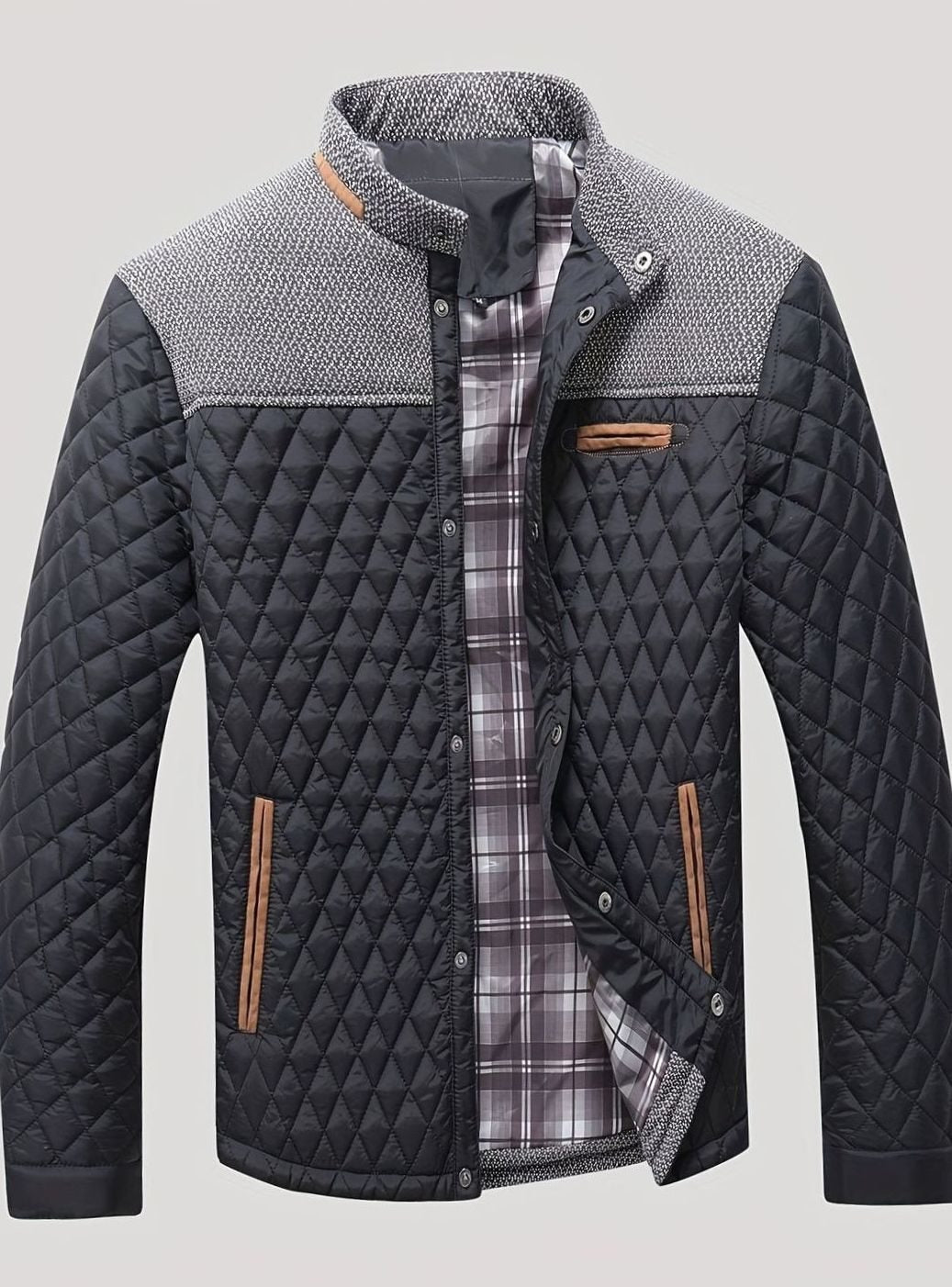 Men's Quilted Stand-Collar Lightweight Insulated Jacket