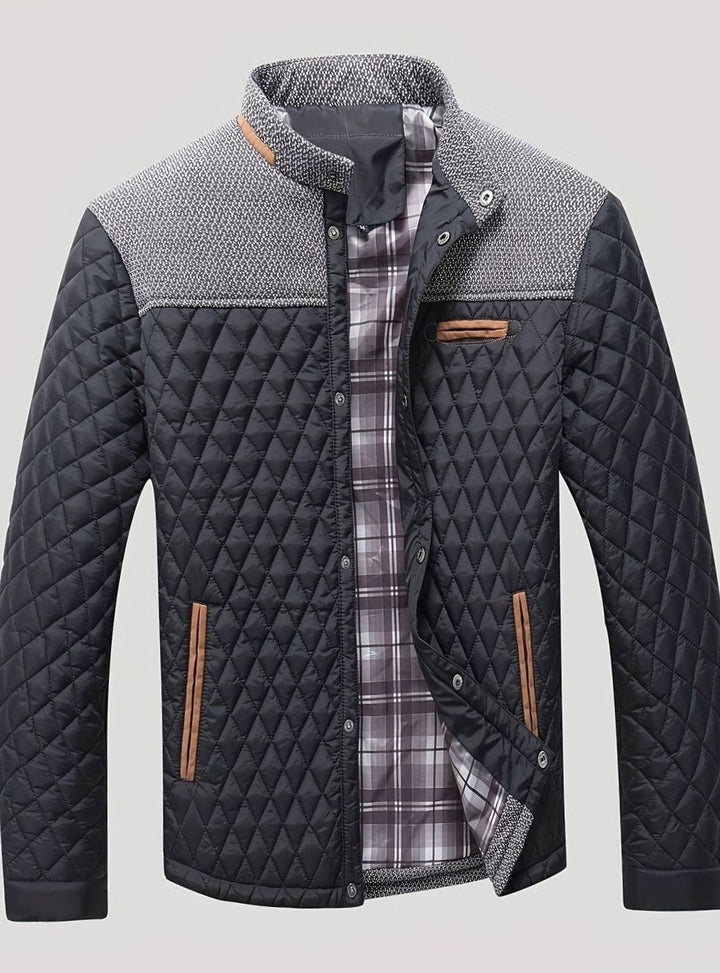 Men's Quilted Stand-Collar Lightweight Insulated Jacket