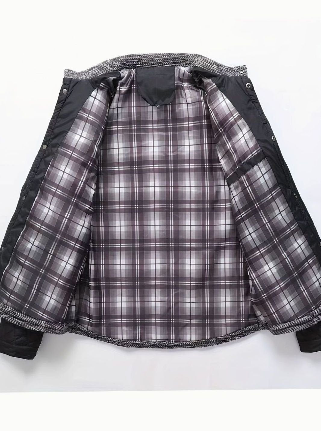 Men's Quilted Stand-Collar Two-Tone Snap-Front Jacket